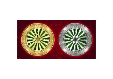 Arka planını blockchain altın ve gümüş Cardano (Ada) cryptocurrency demir