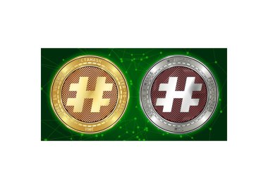 Altın ve gümüş Metahash (Mhc) cryptocurrency demir blockchain arka plan