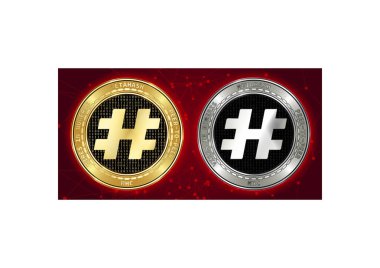 Altın ve gümüş Metahash (Mhc) cryptocurrency demir blockchain arka plan