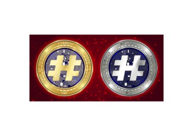 Altın ve gümüş Metahash (Mhc) cryptocurrency demir blockchain arka plan