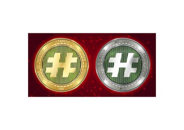 Altın ve gümüş Metahash (Mhc) cryptocurrency demir blockchain arka plan