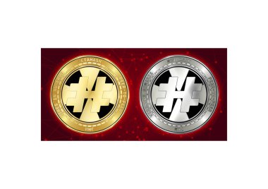 Altın ve gümüş Metahash (Mhc) cryptocurrency demir blockchain arka plan