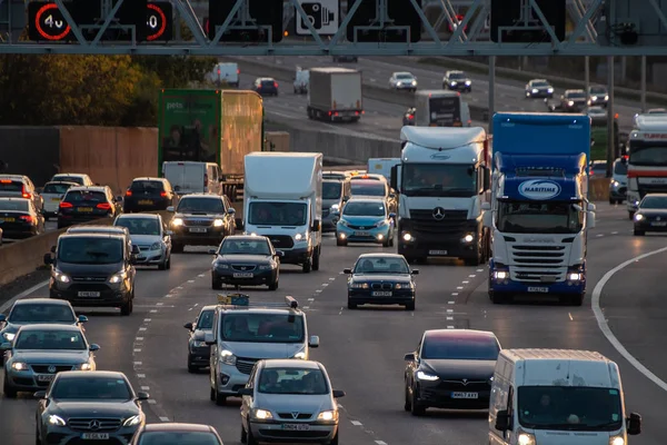 Londres Reino Unido Outubro 2018 Evening Heavy Traffic Busiest British — Fotografia de Stock
