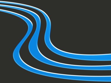 Siyah bir arka plan karşı soyut mavi çizgiler