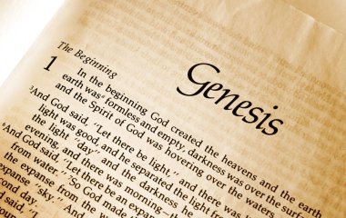 Genesis bölüm bir gösterilen İncil sayfayı aç-başlangıç içinde ayet