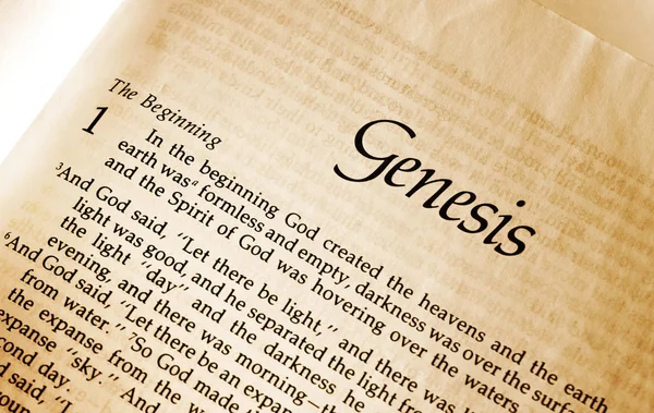 Genesis bölüm bir gösterilen İncil sayfayı aç-başlangıç içinde ayet
