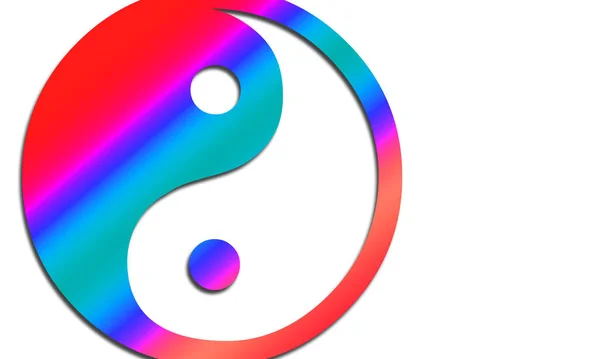Yin Yang Σύμβολο Απομονωθεί Λευκό Φόντο — Φωτογραφία Αρχείου
