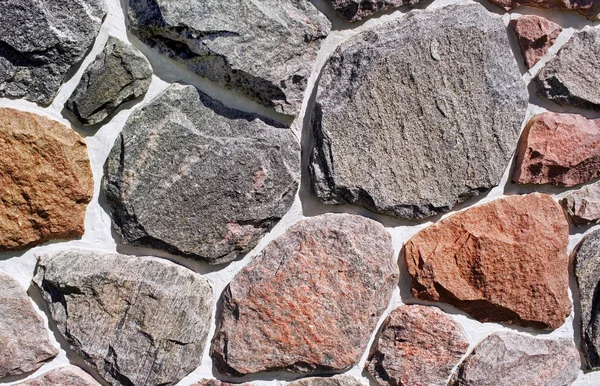 Stones Different Sizes Shapes Colors Exterior Rock Wall — Stock Photo, Image