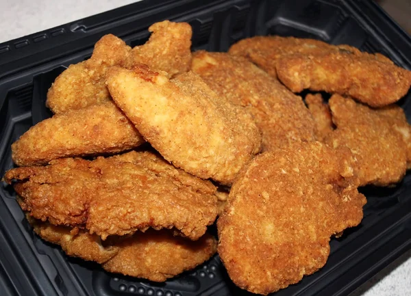 Tray Crispy Crunchy Chicken Tenders — Stock Photo, Image