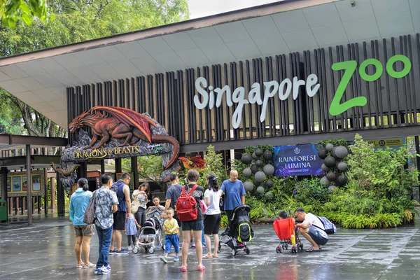 Singapur Noviembre 2018 Entrada Zoológico Singapur Hay Alrededor 315 Especies — Foto de Stock