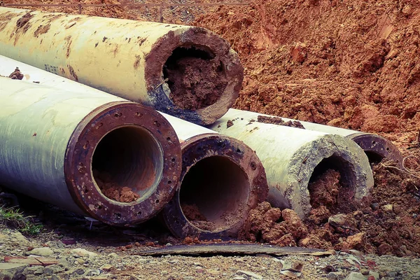 Fechar Tubulação Construção Foco Seletivo — Fotografia de Stock