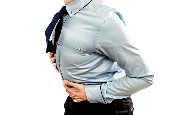 Stomach Ache Medical Healthcare Concept Man Holds His Hands Stomach Stock Picture
