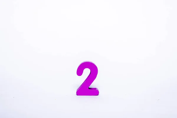 Roze Cijfer Geïsoleerd Een Witte Achtergrond Houten Nummer Een Witte — Stockfoto