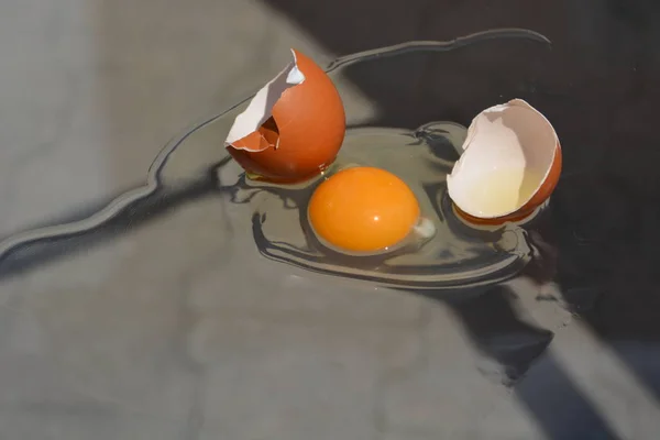 Розбите Яйце Крупним Планом — стокове фото