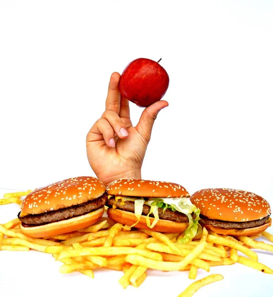 Hand Aus Einem Bündel Fast Food — Stockfoto