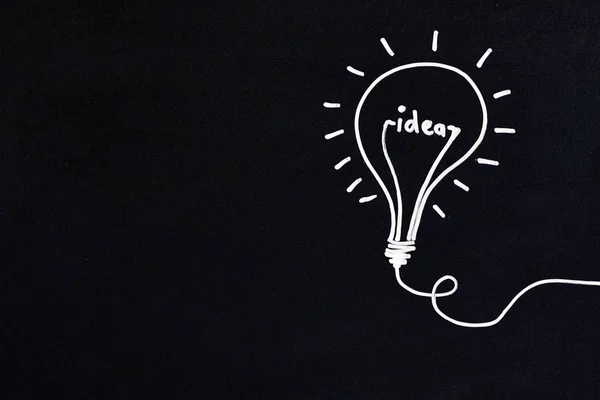 Light Bulb Painted Blackboard Idea Concept — Stock Photo, Image