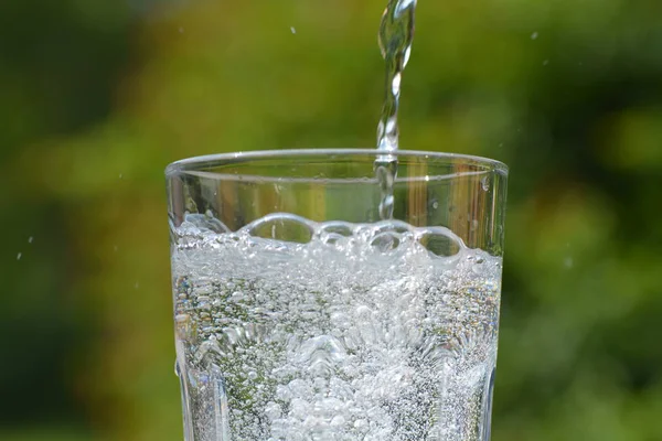 water in a glass close up