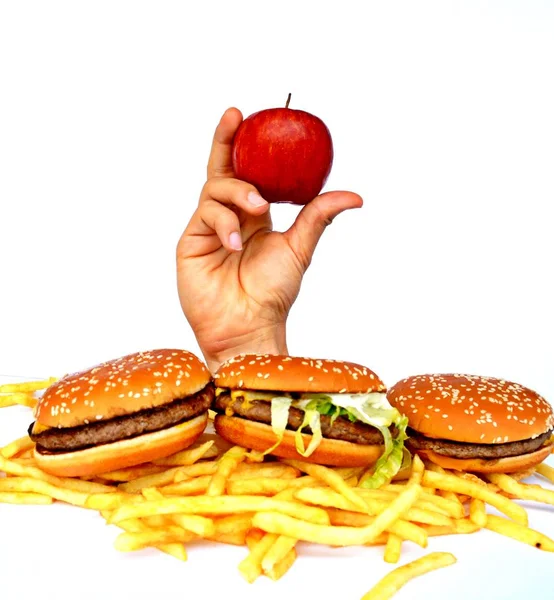 Hand Out Bunch Fast Food — Stock Photo, Image