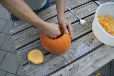 cadılar bayramı için kabak içi boş