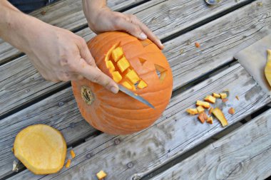 cadılar bayramı için kabak içi boş