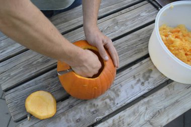 cadılar bayramı için kabak içi boş