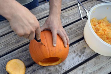 cadılar bayramı için kabak içi boş