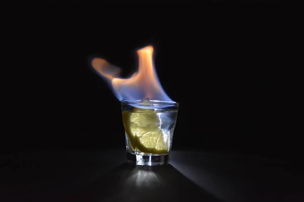 Brinnande Skott Alkohol — Stockfoto