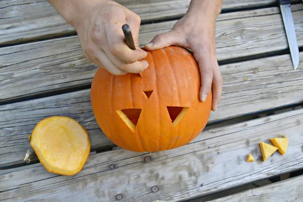 Ihåliga Pumpa För Halloween — Stockfoto