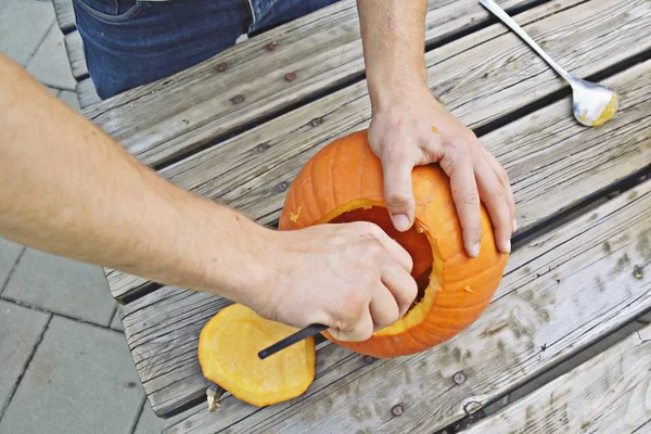 Hollow Out Pumpkin Halloween — Stock Photo, Image