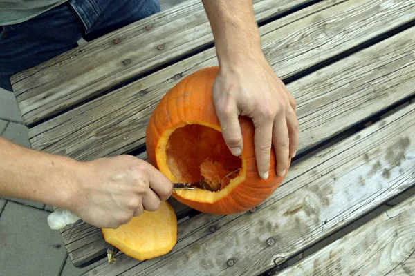 Hollow Out Pumpkin Halloween — Stock Photo, Image