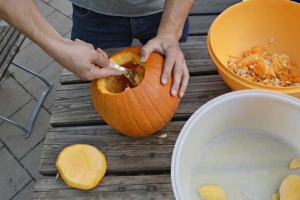 Cut Pumpkin Halloween — Stock Photo, Image