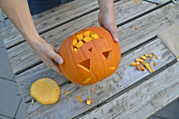 Wydrążone Dyni Halloween — Zdjęcie stockowe