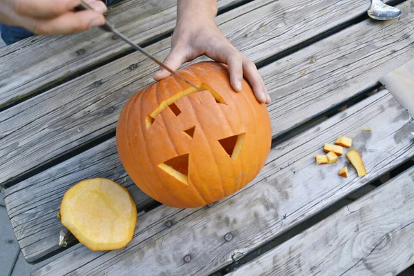 Wydrążone Dyni Halloween — Zdjęcie stockowe