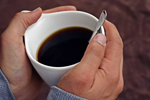 Holding Coffee Hand — Stock Photo, Image
