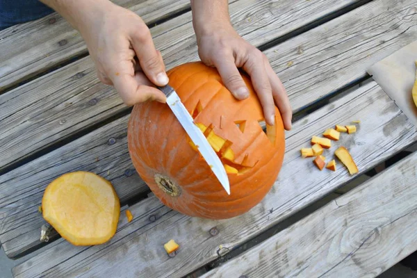 Hollow Out Pumpkin Halloween — Stock Photo, Image