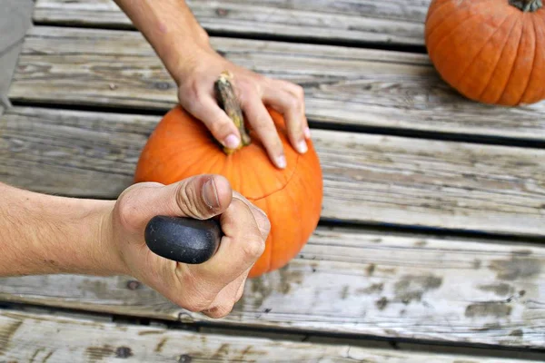 Cut Pumpkin Halloween — Stock Photo, Image