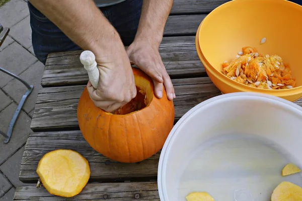 Cut Pumpkin Halloween — Stock Photo, Image