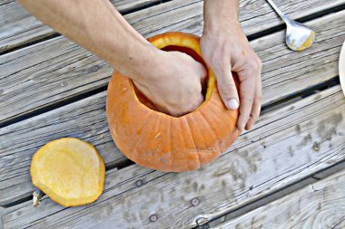 cadılar bayramı için kabak içi boş