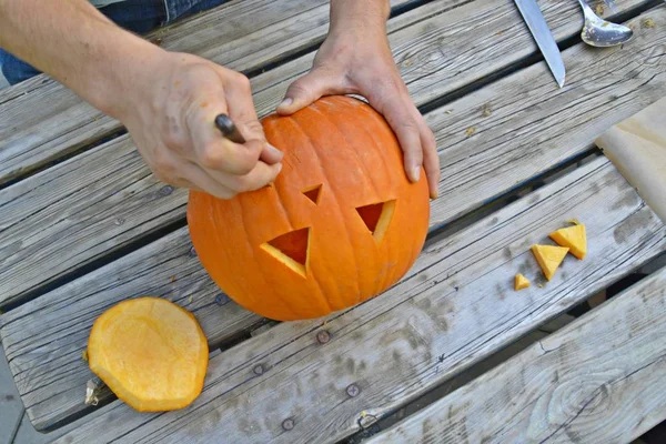 Wydrążone Dyni Halloween — Zdjęcie stockowe