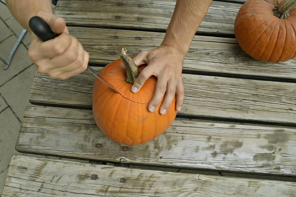 Corten Calabaza Para Halloween —  Fotos de Stock