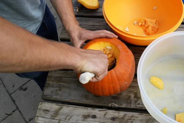 Cut Pumpkin Halloween — Stock Photo, Image