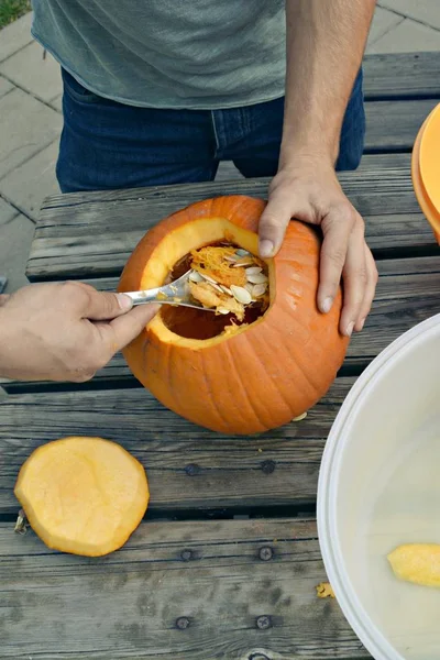 Cut Pumpkin Halloween — Stock Photo, Image