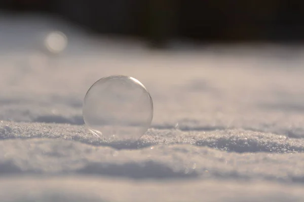 Frozen Soap Bubble Winter — Stock Photo, Image