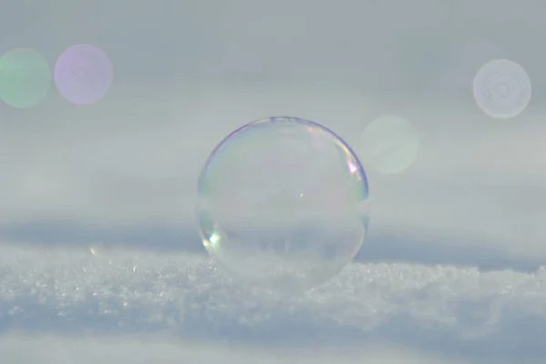 Bolha Sabão Congelado Inverno — Fotografia de Stock