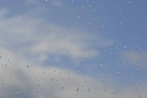 Regentropfen Auf Einem Fenster — Stockfoto