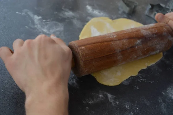 卷面团姜饼饼干 — 图库照片