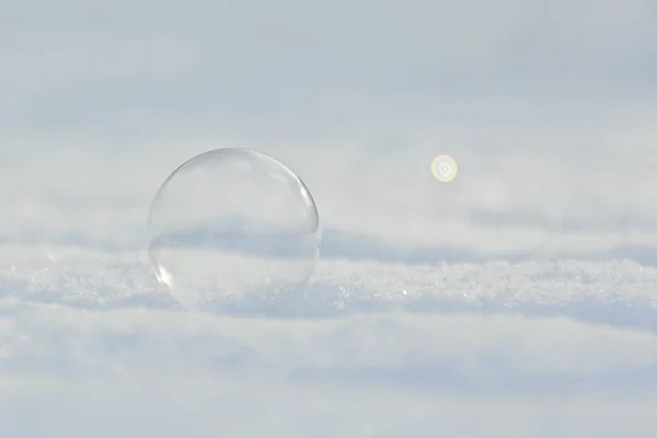 Bolha Sabão Congelado Inverno — Fotografia de Stock