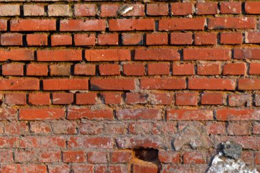 Kırmızı tuğla taş duvar
