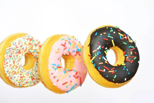 Donuts Fundo Branco — Fotografia de Stock