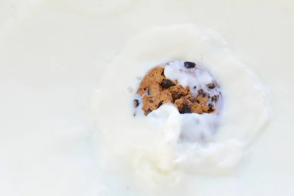 Drop Cookie Milk — Stock Photo, Image